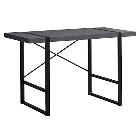 Monarch Specialties Computer Desk, Home Office, Laptop, 48"L, Work, Metal, Laminate, Grey, Black, Contemporary, Modern I 7312